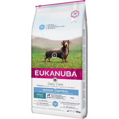EUKANUBA 10% намаление! Суха храна Eukanuba Daily Care или Grain Free - Weight Control Small/Medium Adult Dog (15 кг)