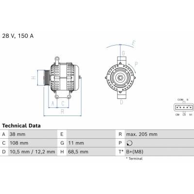 Generátor BOSCH 0 986 087 500 (0986087500)
