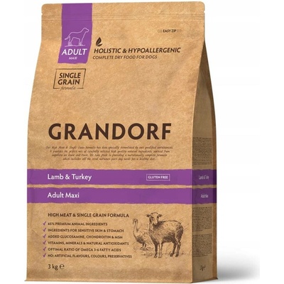 Grandorf Adult Medium & Maxi Jehněčí & Krůtí 3 kg
