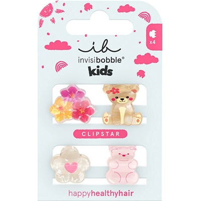Invisibobble Clipstar Kids Bearly Bloomed - Skřipec do vlasů ( 4 ks )