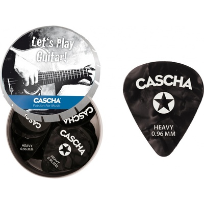 Cascha Guitar Pick Set Box Heavy 24 pcs + metal box