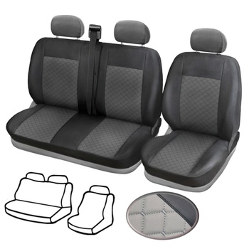 Тапицерия за бус, черно със сиво Premium SS 2+1