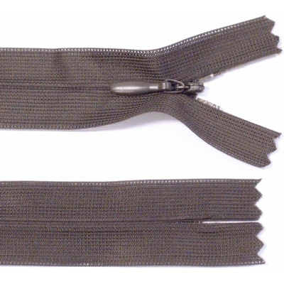 Spirálový zip no.3 skrytý nerozepínací 40cm - více barev color: 705 tmavě hnědá