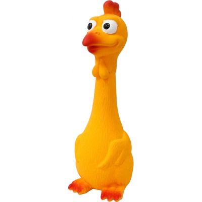 Misoko latexová sedící kuře oranžová 20,5 cm