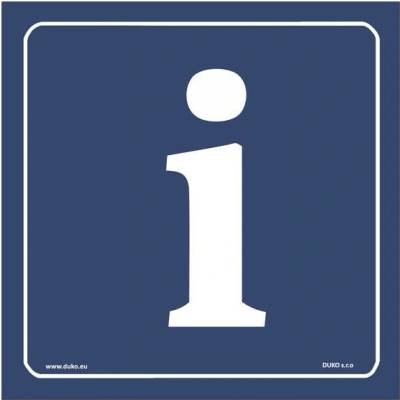 DUKO INFORMACE symbol modrý Formát: 50 x 50 mm