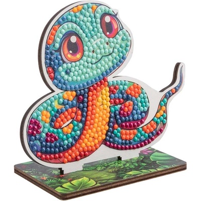 Craft Buddy Комплект за диамантена бродерия Craft Buddy - Crystal Art Buddies, Змия (CBCAFGR-31GEN045)