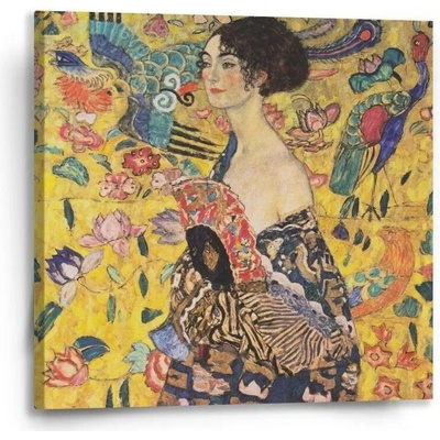 Sablio Obraz Dáma s vějířem - Gustav Klimt - 50x50 cm