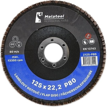 Molatool Lamelový brusný kotouč 125 mm P80 Z125-P80