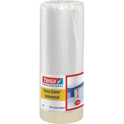 Fólie zakrývací s páskou 4368 vnitřní, 33 m x 1800 mm, transparentní TESA
