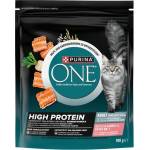 ONE High Protein 900 г Храна за възрастни котки с високо съдържание на сьомга