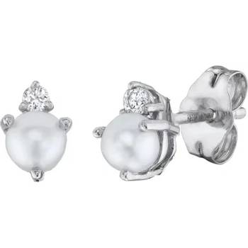 DELIS Сребърни обеци, jw1123, модел с перли, с родиево покритие (jw1123)