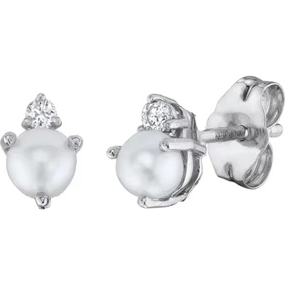 DELIS Сребърни обеци, jw1123, модел с перли, с родиево покритие (jw1123)