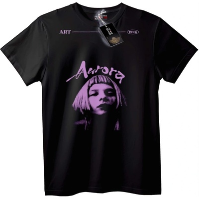 NOONEBRAND Тениска Аврора Изкуство 1996 - 4XL, Black