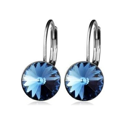 Nubis ocelové náušnice s krystaly Swarovski Bermuda blue NBS08-BB