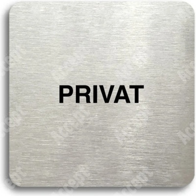 ACCEPT Piktogram privat - stříbrná tabulka - černý tisk bez rámečku