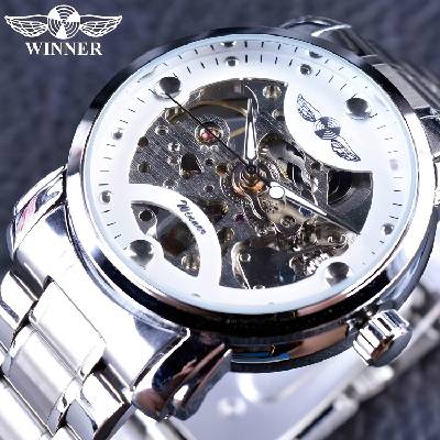 Winner Мъжки Часовник Winner SK-2599 - Бял / Сребърен KP2599 (SK-2599)