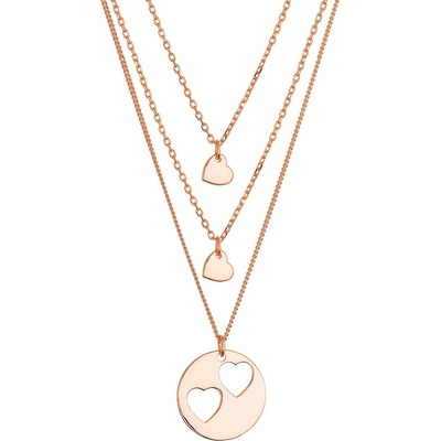Pavona Pozlátený strieborný set náhrdelníkov pre mamičku a dve dcéry 62048 rose gold