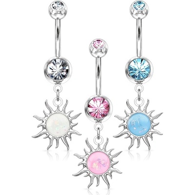 Šperky4U visací piercing do pupíku sluníčko WP01337-P