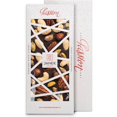 Čokoládovna Janek Passion 72% ořechy hořká 120 g