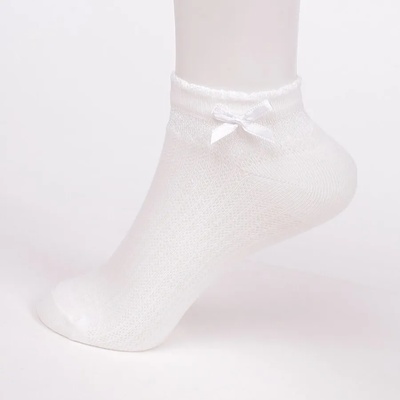 Детски памучни къси чорапи с панделка