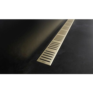 Alcadrain Комплект за оттичане с капак в цвят матово злато Alca APZ10BLACK-BRASS 85 см (APZ10BLACK-850BRASS)