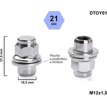 Kolová matice M12x1,5 zavřená, plochá podložka, Toyota, klíč 21, DTOY01, výška 37,5 mm