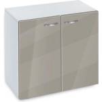 Bogdan Furniture G Етажерка BM-Ava-2 с вратички, сиво гланц с бяло гладко
