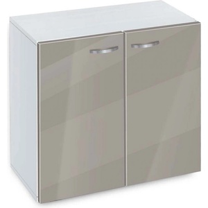 Bogdan Furniture G Етажерка BM-Ava-2 с вратички, сиво гланц с бяло гладко