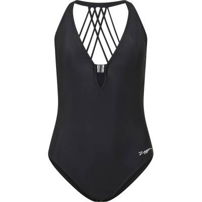 Zoggs Lattice Deep Back Womens - Black