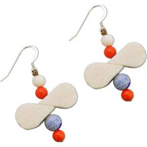 Dannyra Обици с перли на Swarovski, ахат и корал Sand, sea, corals Dannyra Jewels