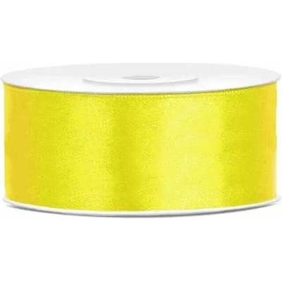 Saténová stuha žlutá 25 mm x 25 m