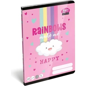 ICO Lollipop Rainbow: Тетрадка с редове - A5, 2. клас (7500168001)