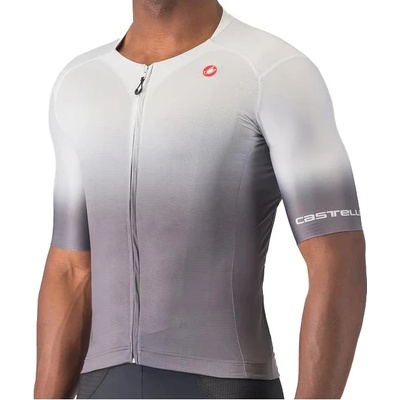 Castelli Мъжка фланелка с къс ръкав за колоездене Castelli UPF Jersey Cycling jersey - Silver Grey - размер XXL (056-3448-0216)