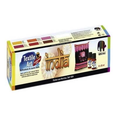 Sada farieb na textil INDIA 6x20ml