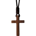 HARAHU Колие Wood Cross - Кафяв KP34253