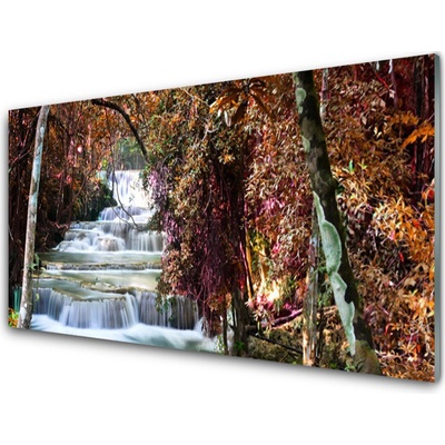 Skleneny obraz Vodopád les príroda 100x50 cm