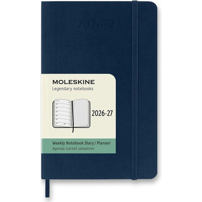 Moleskine A6 týdenní 2026-27 modrý