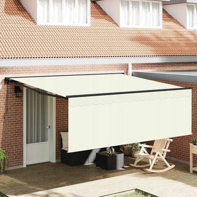 Výsuvná markýza Krémová 400 × 300 cm Polyester