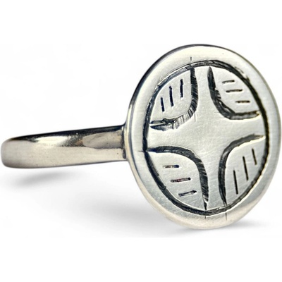 Drakkaria Kříž středověký prsten XIII. století stříbro 925/1000 2.0 cm P45316