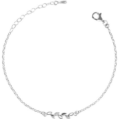 Dabog strieborný 925 dámsky náramok Silver Leaf so švajčiarskou zirkóniou ST-Z-NR-004
