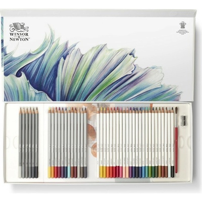 WINSOR & NEWTON Pastelky WINSOR & NEWTON, 42 ks Mixed + příslušenství v krabičce