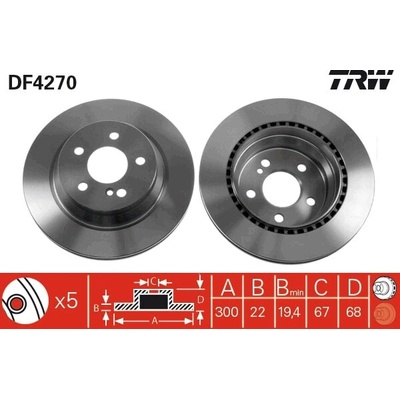 Brzdový kotúč TRW DF4270