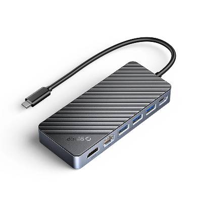 докинг станция Portable Docking station M. 2 SATA/NVMe - HDMI, USB3.2-A x 1, USB-C (10Gbps) x 1, USB-C (PD100W), USB2.0-A x 2, LAN - OM28PR-G2-BK (6942227129710)