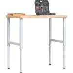vidaXL Работна маса 100x60x(73-99, 5) см масивно дърво дъб правоъгълна (3309701)