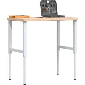 vidaXL Работна маса 100x60x(73-99, 5) см масивно дърво дъб правоъгълна (3309701)