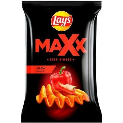 Lays Maxx Smažené bramborové lupínky s příchutí papriky 120 g