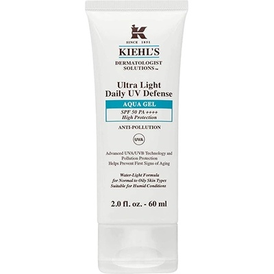 Kiehl's Dermatologist Solutions Ultra Light Daily UV Defense Aqua Gel SPF 50 PA++++ ултра лек защитен флуид за всички видове кожа, включително и чувствителна за жени 60 мл