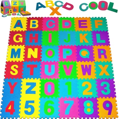 Spielwerk Penová podložka pre deti PUZZLE čísla a písmená viacfarebná 86 dielov 101166
