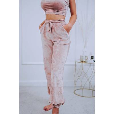 Dámské tepláky VSB22 VELUR dusty pink