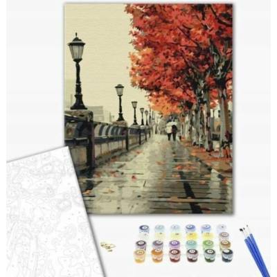 BRUSHME Malování podle čísel 40 x 50 cm podzimní bulvár 1 ks v krabičce